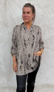 Aida - Blus Leopardmix Taupe FÖRBOKA