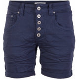 Alba - Jeansshorts med knappar- Navy