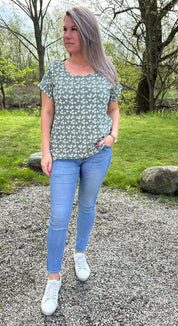 Alexa - Topp - Flower -Khaki - Nyhet