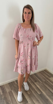 Alexa - Klänning- Flower -Rosa- Nyhet
