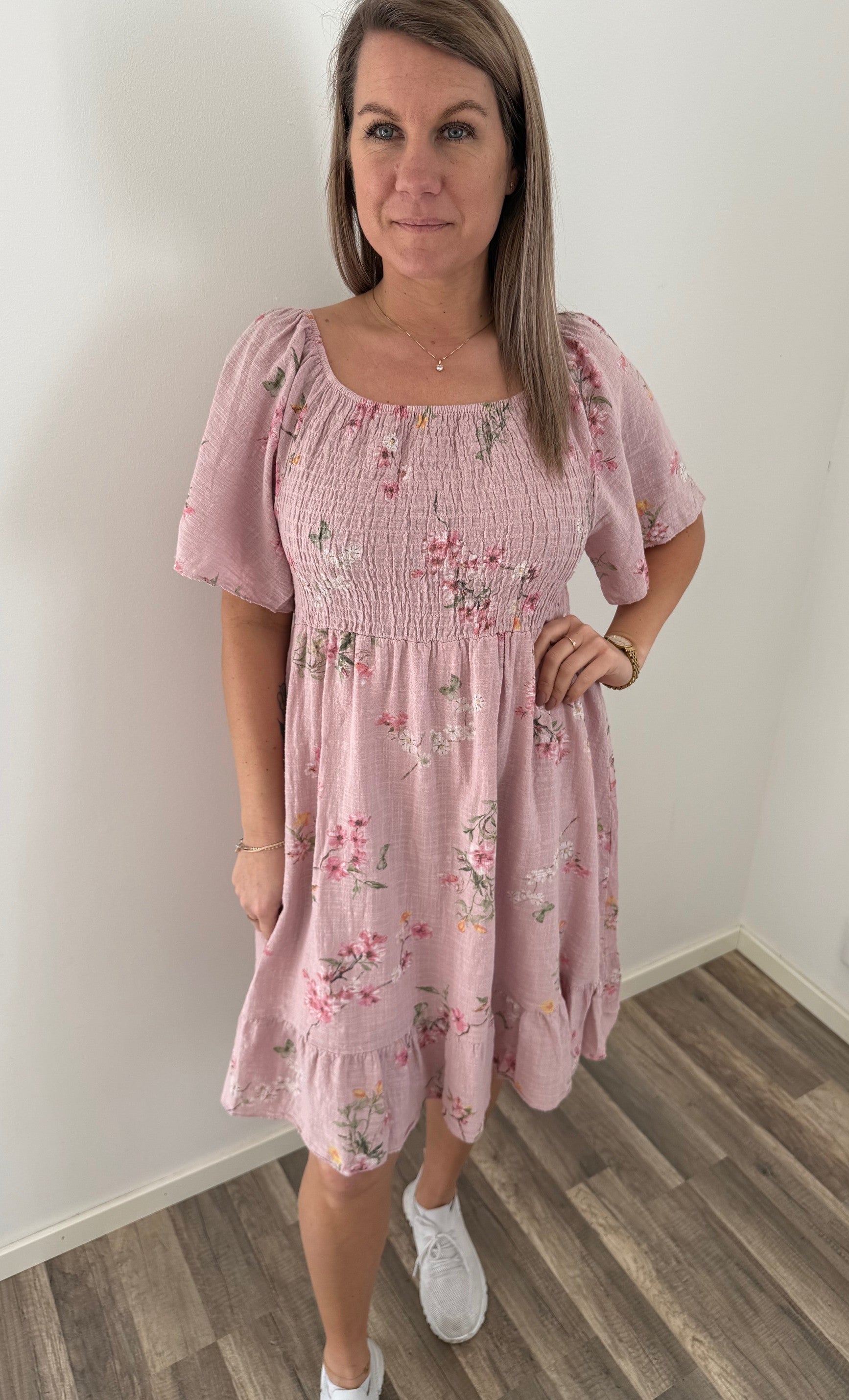 Alexa - Klänning- Flower -Rosa- Nyhet