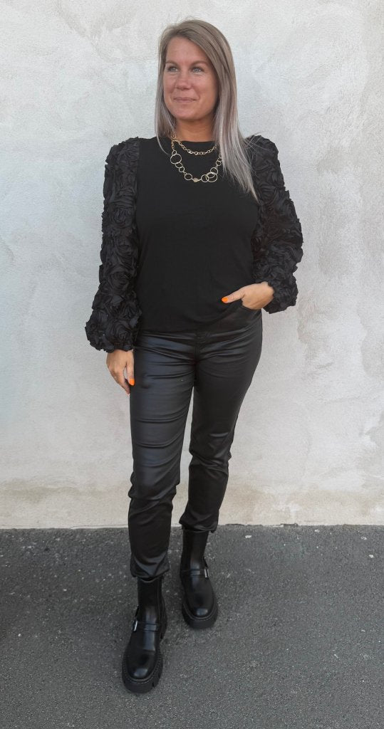 Amelie Topp Flower - Svart