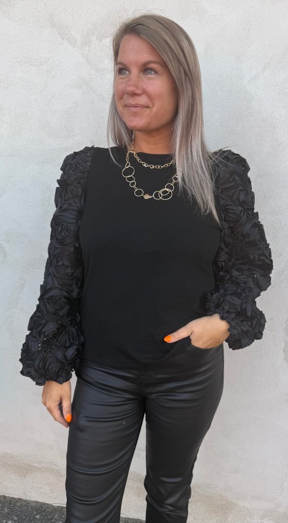 Amelie Topp Flower - Svart