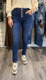 Amie jeans med knappmix 98683 Mörkdenim