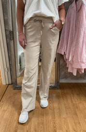 Amina - Byxor med knyt - Vida  -Beige