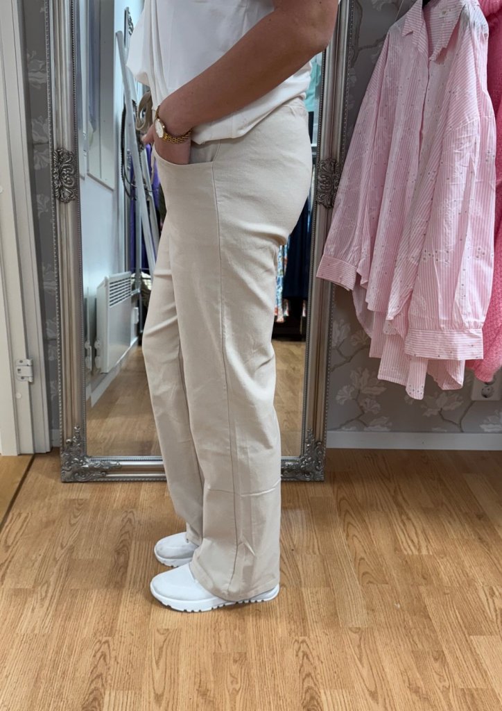 Amina - Byxor med knyt - Vida  -Beige