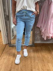 Amina - Byxor med knyt - Ljusblå - Nyhet