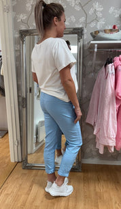 Amina - Byxor med knyt - Ljusblå - Nyhet