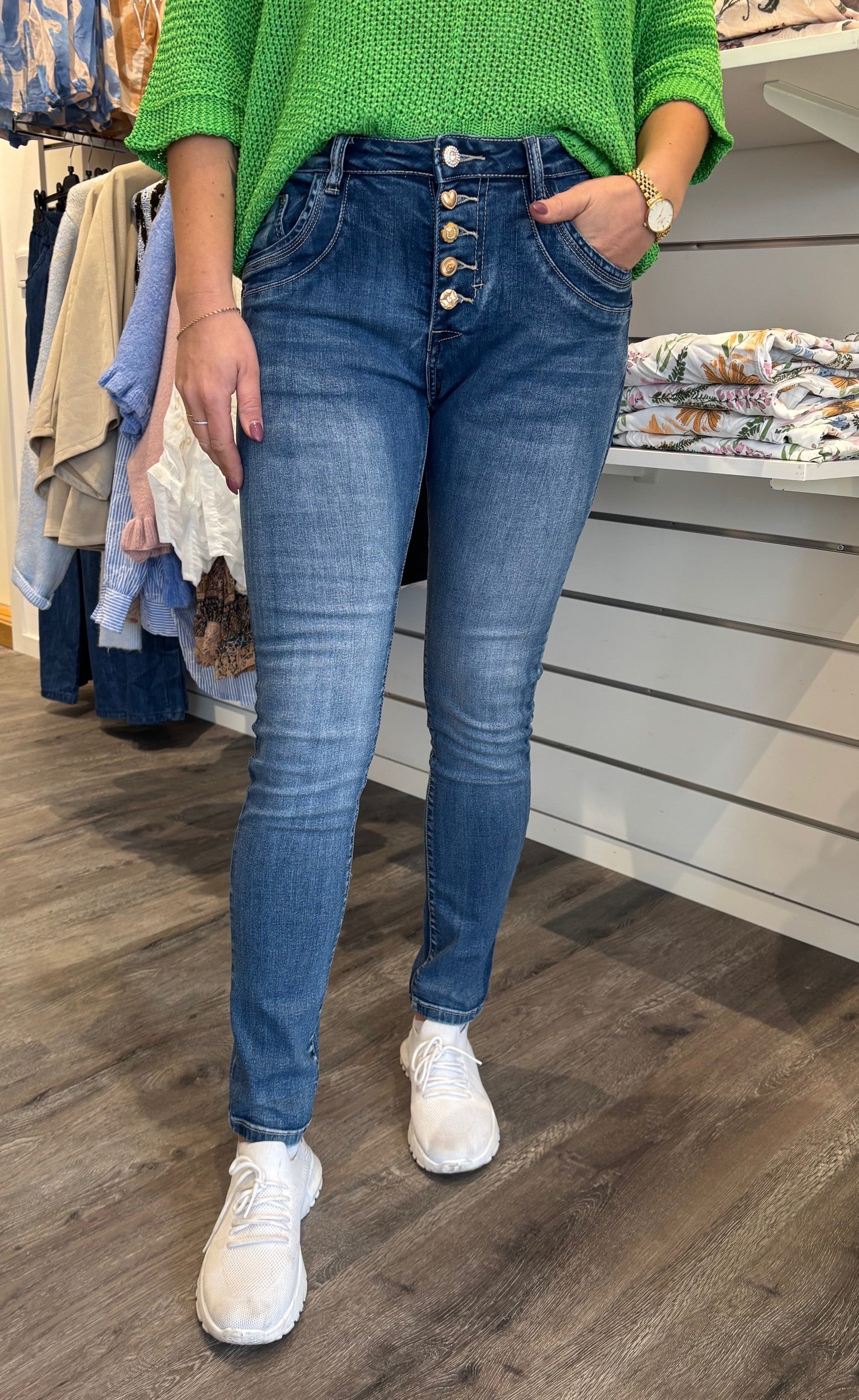Ancii - jeans med knappmix - Denim