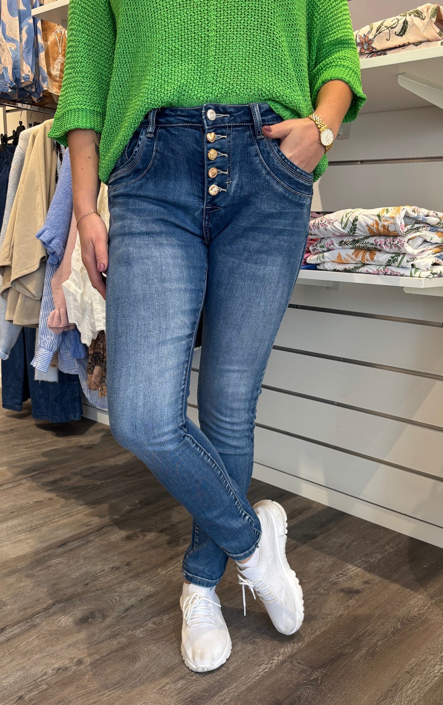 Ancii - jeans med knappmix - Denim