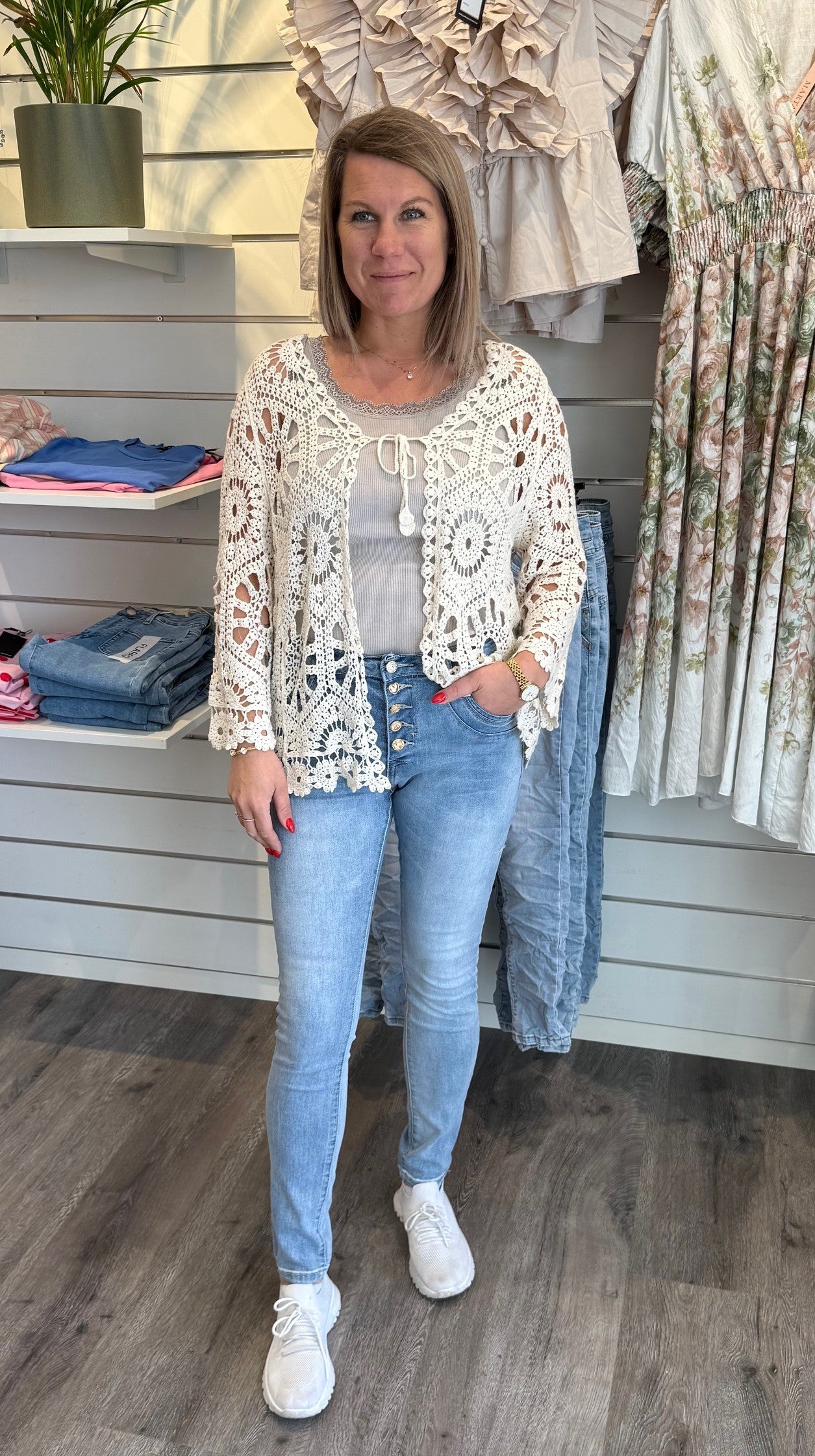 Ancii - jeans med knappmix - Ljusdenim