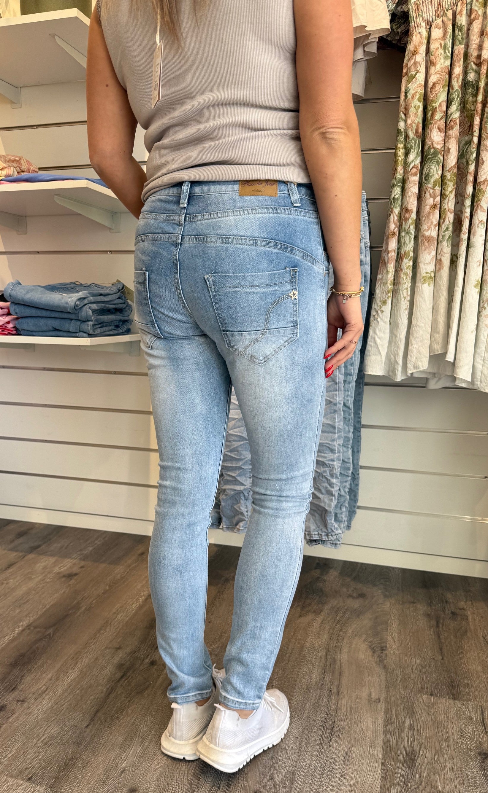 Ancii - jeans med knappmix - Ljusdenim