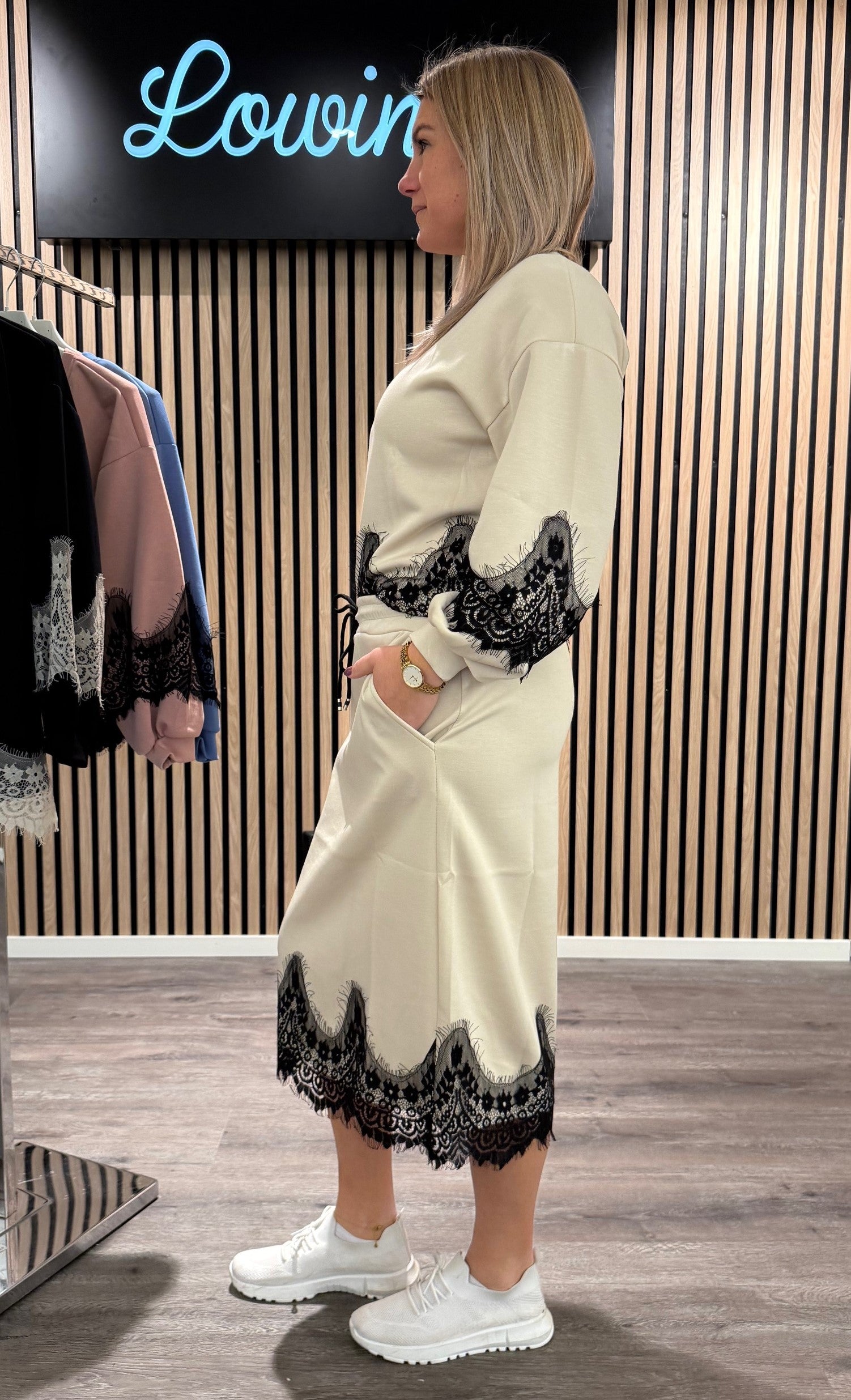 Andrea Kjol - Spets - Beige