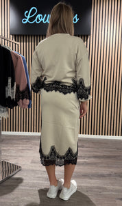 Andrea Kjol - Spets - Beige