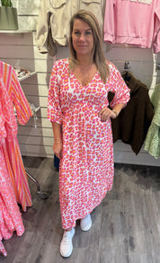Andrea - Klänning - Leopard - Fuxia