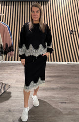 Andrea Kjol - Spets - Svart