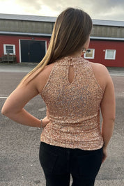 Agnes -  Paljettlinne - Rose/Guld- Nyhet