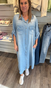 Angelica  -Jeansklänning - Ljustvätt
