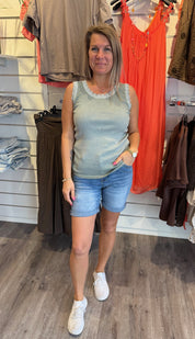 Angeline - Spetslinne Khaki