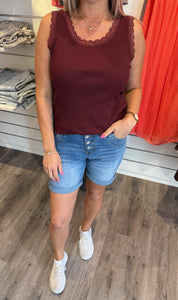Angeline - Spetslinne - Bordo- Nyhet