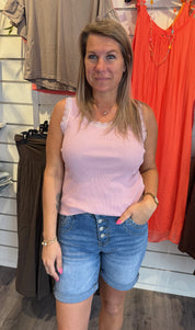 Angeline - Spetslinne - Rose - Nyhet
