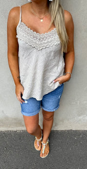 Anja - Linne - Brodyr - Beige  - Nyhet
