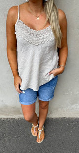 Anja - Linne - Brodyr - Beige  - Nyhet