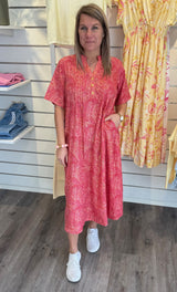 Anja Dress Paisley Fuxia