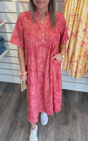 Anja Dress Paisley Fuxia