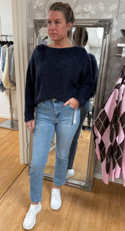 Anouk - Stickad Tröja - Marinblå