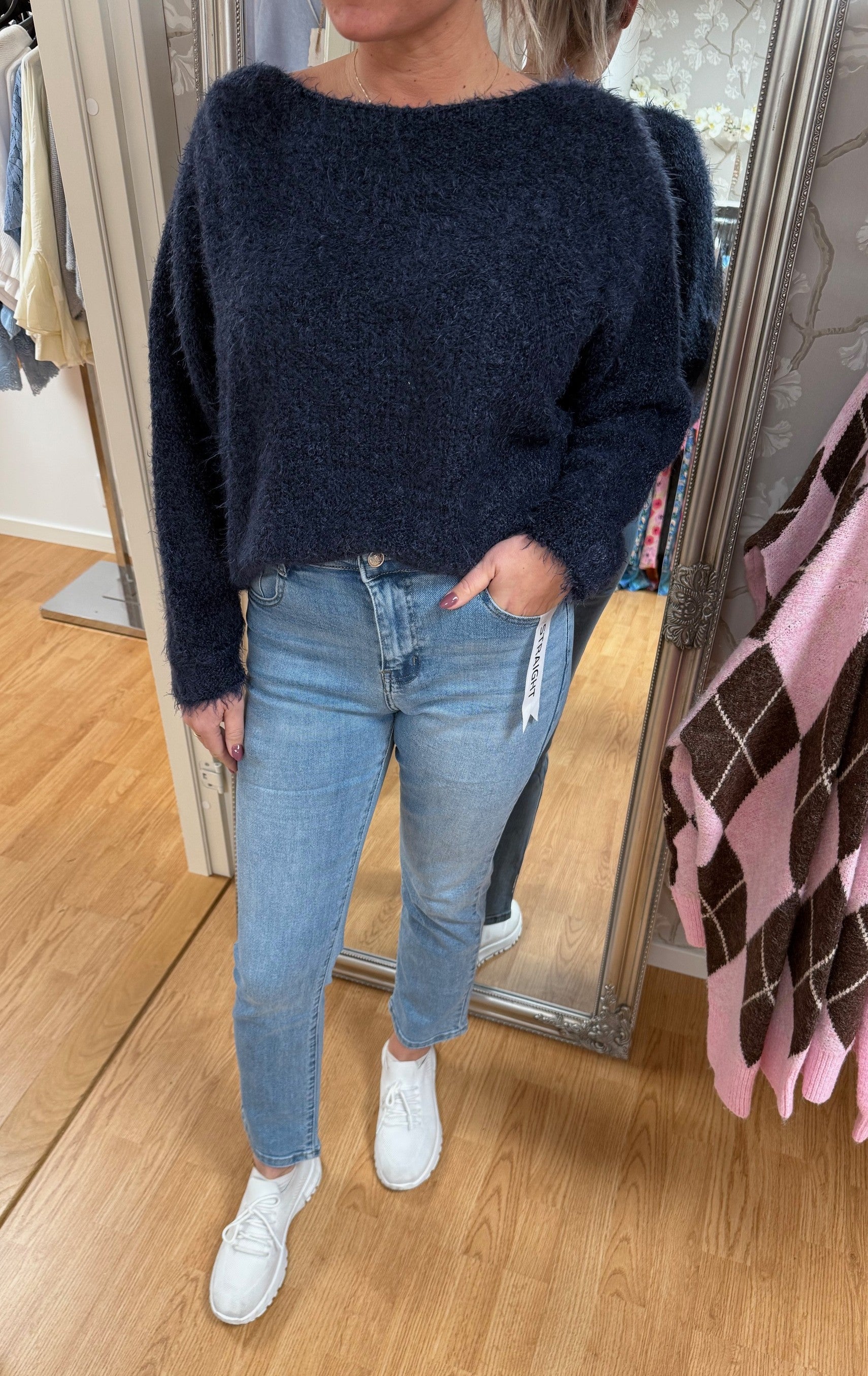 Anouk - Stickad Tröja - Marinblå