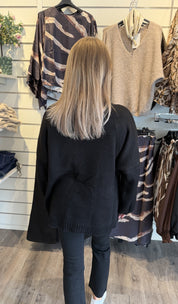 Aria Stickad tröja Copenhagen Svart