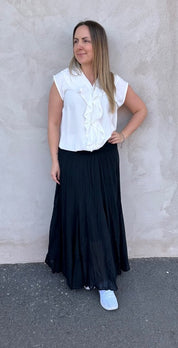 Åsa - Bomullskjol - Svart- Nyhet