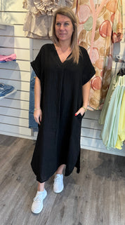 Astra Linneklänning  Svart