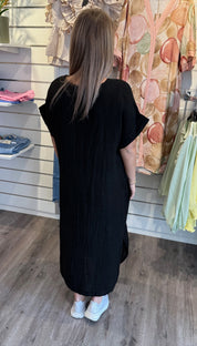 Astra Linneklänning  Svart