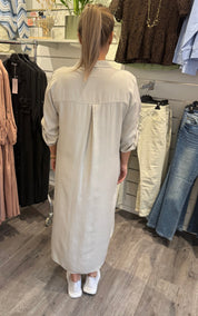 Astrid25 - Skjortklänning- Beige