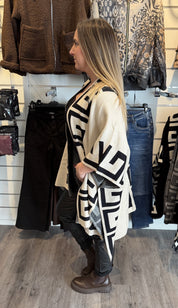 Athena Cardigan Grekiskt mönster Beige