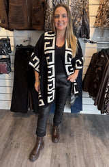 Athena Cardigan Grekiskt mönster Svart