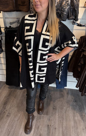 Athena Cardigan Grekiskt mönster Svart