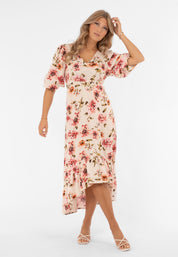 Aveline Dress- Creme/Rose