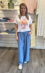 Aviva - Byxa med resår - Denim