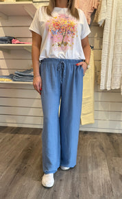 Aviva - Byxa med resår - Denim
