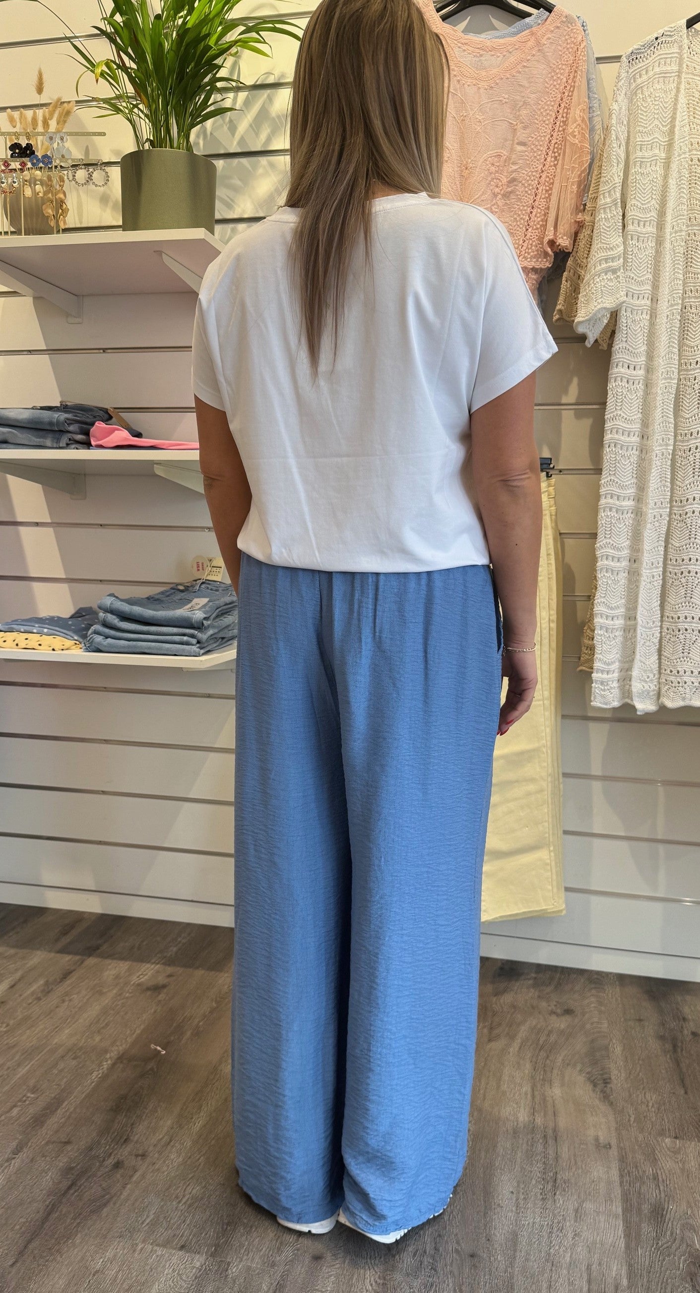 Aviva - Byxa med resår - Denim