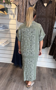 Bandana Bomullsklänning Khaki