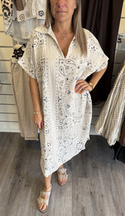 Bandana Bomullsklänning Beige