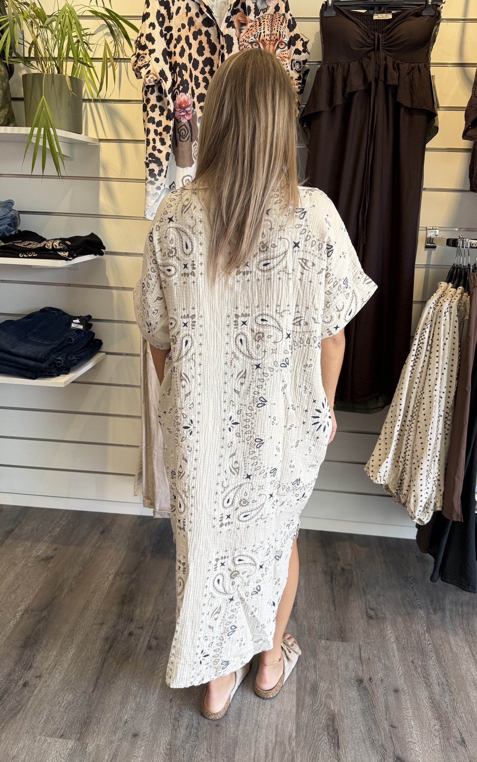 Bandana Bomullsklänning Beige