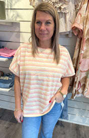 BCMayann T-shirt   Randig Rosa