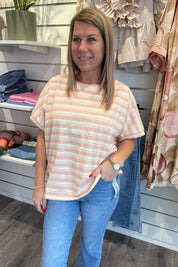 BCMayann T-shirt   Randig Rosa