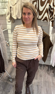 Begonia - Topp - Randig - Beige