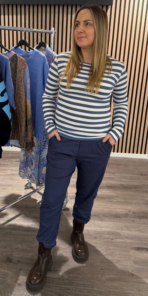 Begonia - Topp - Randig - Denimblå- Nyhet